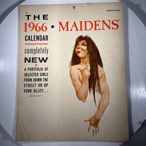 Vintage THE 1966 Maidens Calendar Adult Humor Funny 12 Month Pin-Up Nude Art